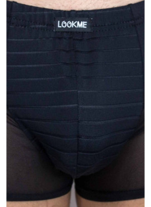 Boxer noir rayé opaque et transparent - LM2906-67BLK